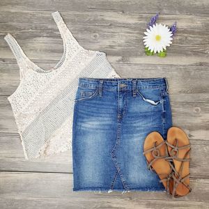 Universal Thread Knee Length Denim Skirt